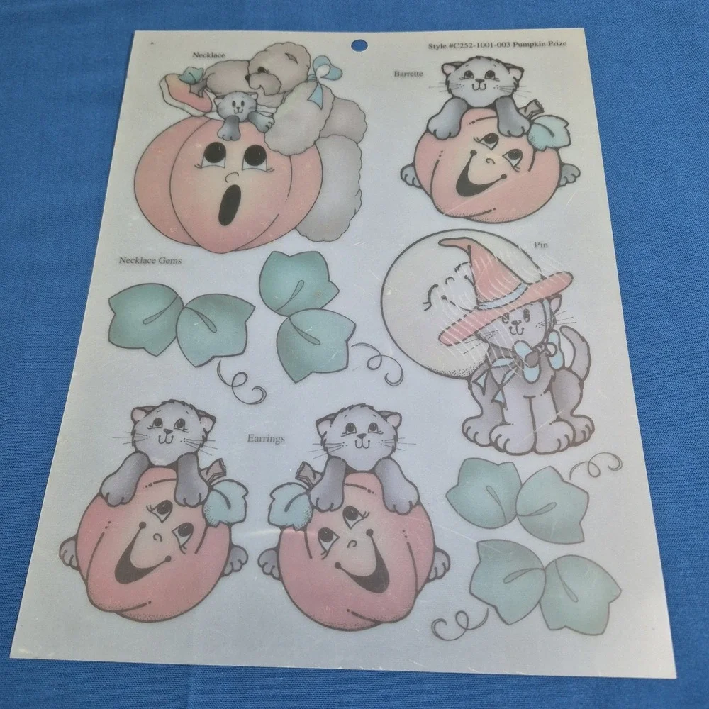 Lot 7 Sheets Daisy Kingdom Shrink Designs Cats Bears Bunnies Halloween Christmas